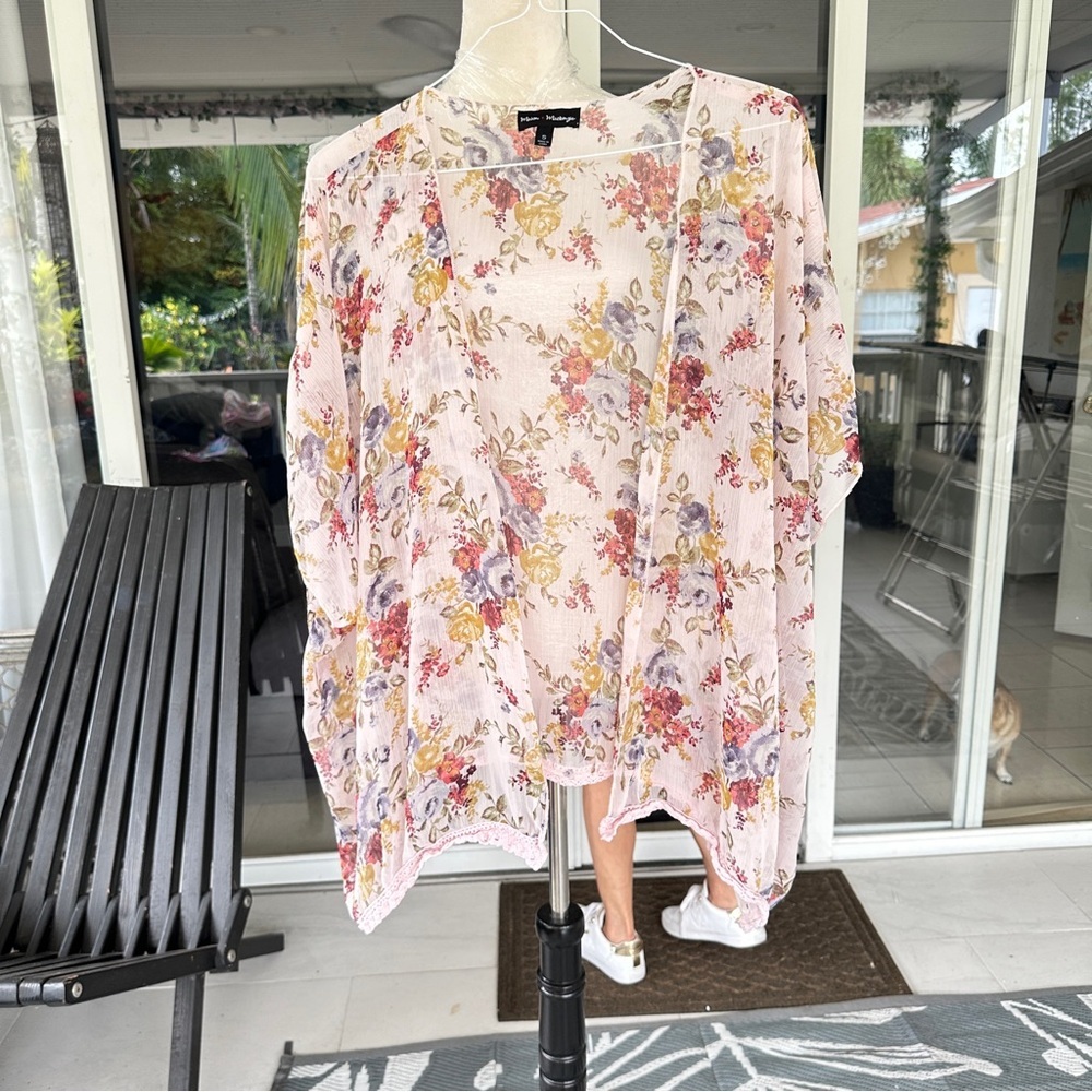 Floral Open-Front Blouse
